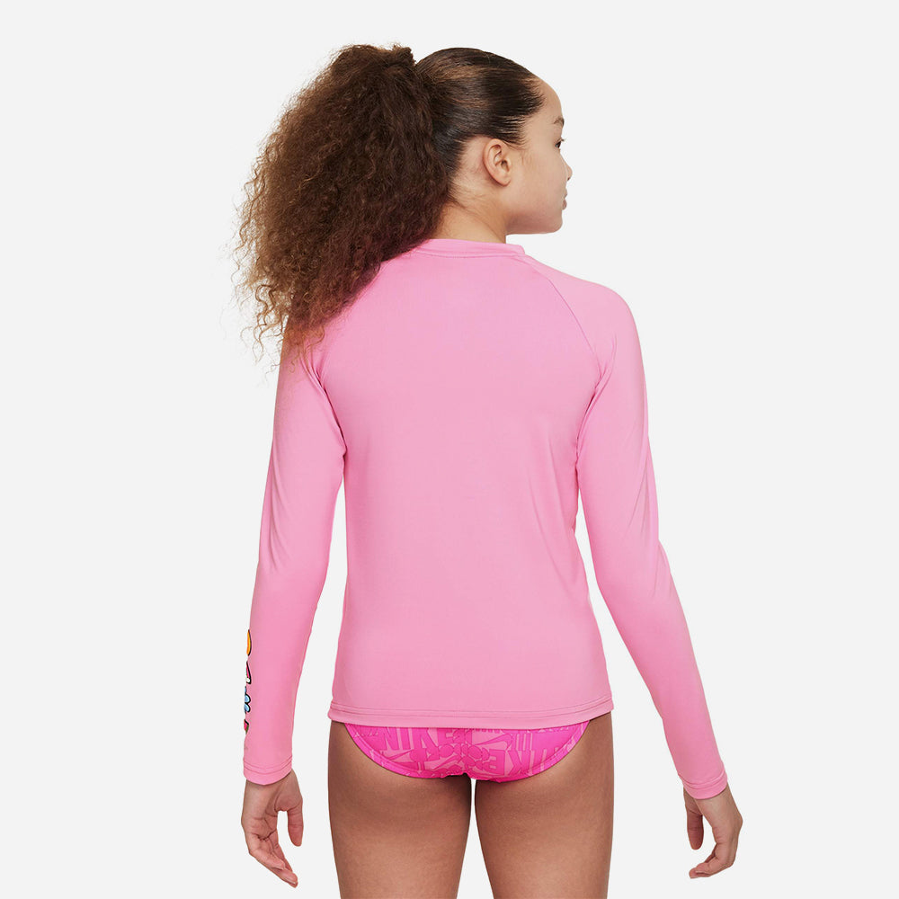 Áo Bơi Bé Gái Nike Swim Long Sleeve Hydroguard - Hồng - Supersports Vietnam