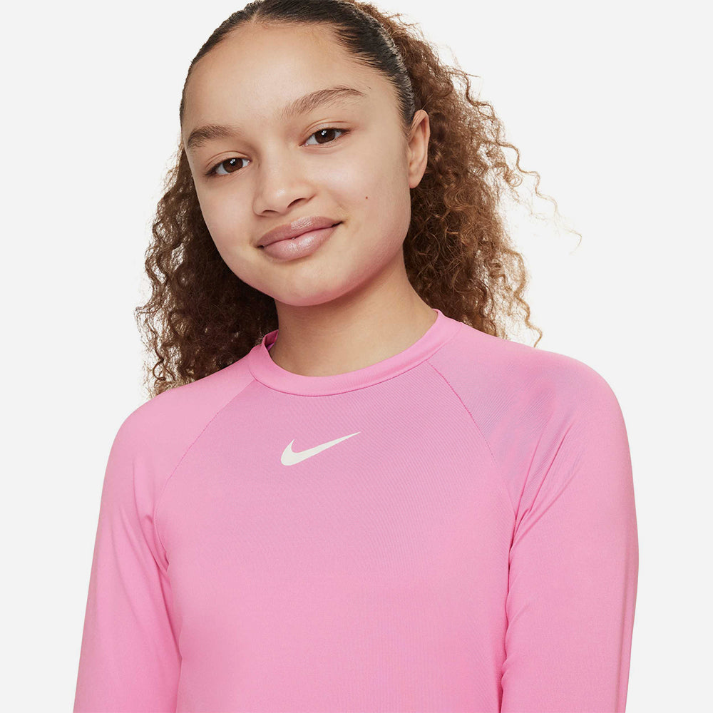 Áo Bơi Bé Gái Nike Swim Long Sleeve Hydroguard - Hồng - Supersports Vietnam