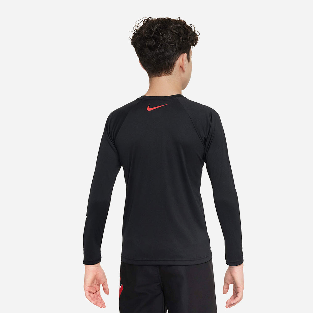 Áo Bơi Bé Trai Nike Young Boys Long Sleeve Hydroguard - Đen - Supersports Vietnam