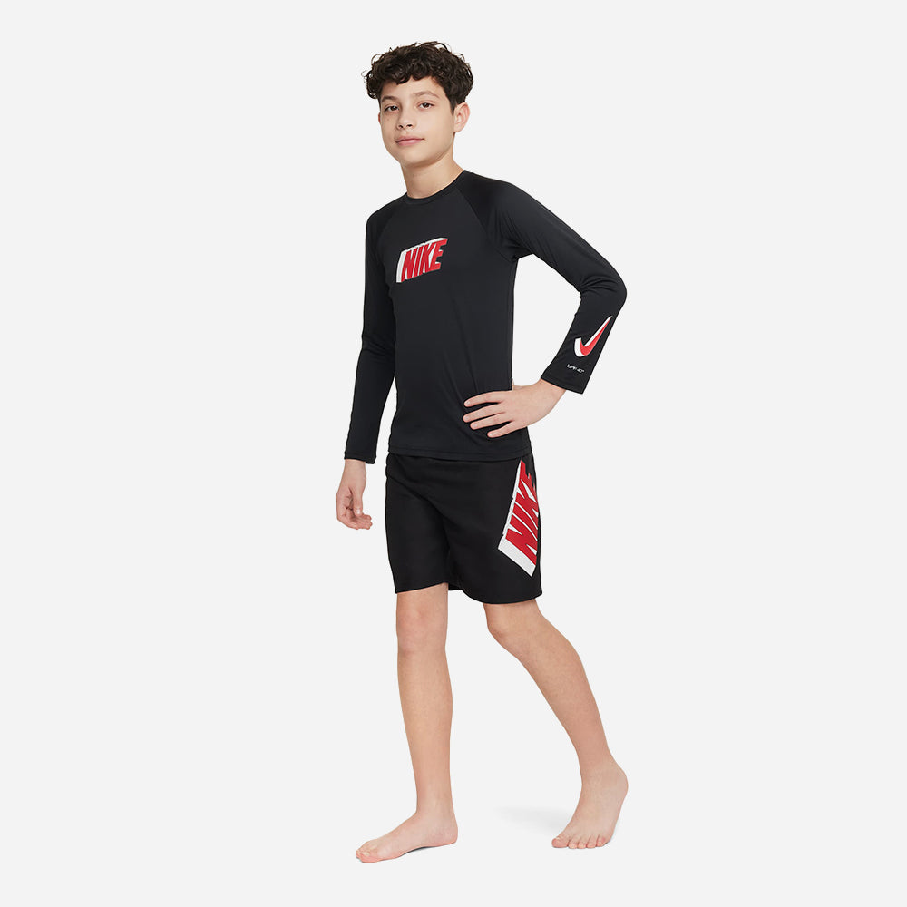 Áo Bơi Bé Trai Nike Young Boys Long Sleeve Hydroguard - Đen - Supersports Vietnam