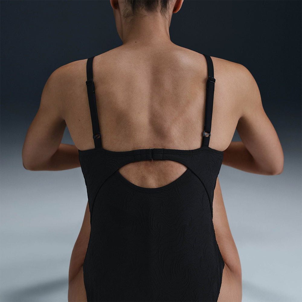 Đồ Bơi Thể Thao Một Mảnh Nữ Nike Swim V-Neck - Đen - Supersports Vietnam