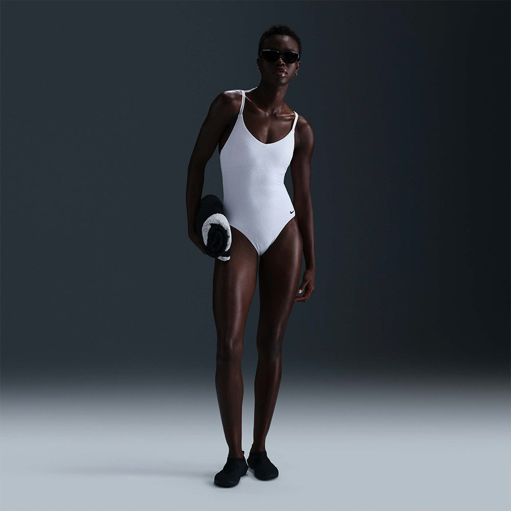 Đồ Bơi Thể Thao Một Mảnh Nữ Nike Swim V-Neck - Trắng - Supersports Vietnam