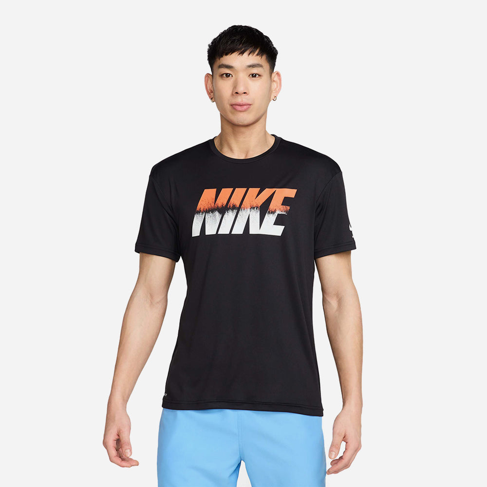Áo Bơi Nam Nike Swim Short Sleeve Hydroguard - Đen - Supersports Vietnam
