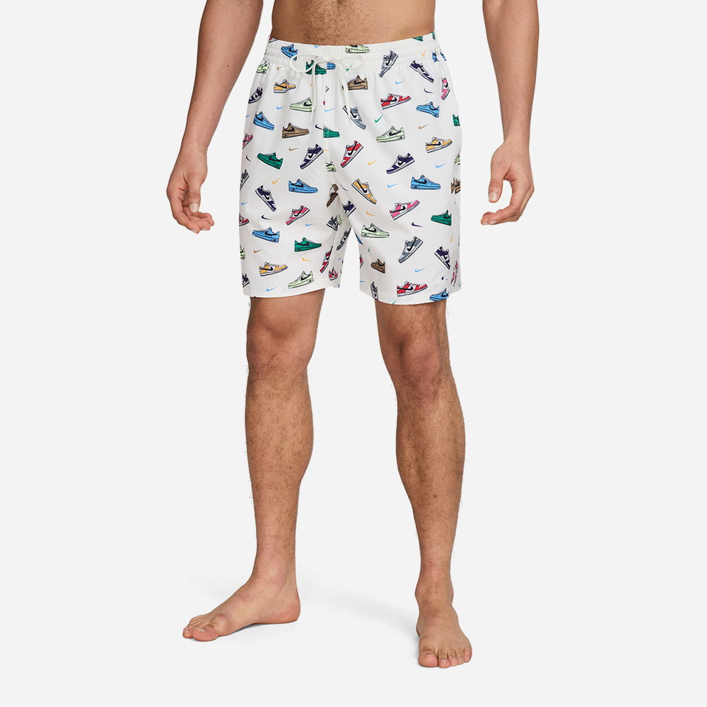 white nike swim shorts