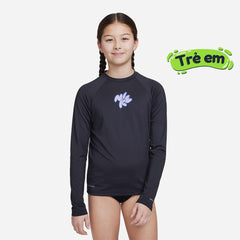 Áo Bơi Thể Thao Bé Gái Nike Swim Long Sleeve Hydroguard - Đen - Supersports Vietnam