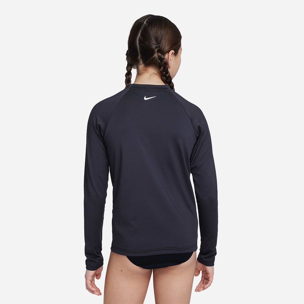 Áo Bơi Thể Thao Bé Gái Nike Swim Long Sleeve Hydroguard - Đen - Supersports Vietnam