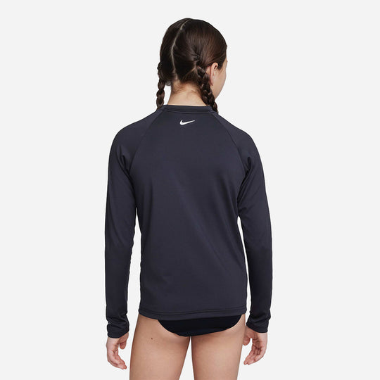Áo Bơi Thể Thao Bé Gái Nike Swim Long Sleeve Hydroguard - Đen