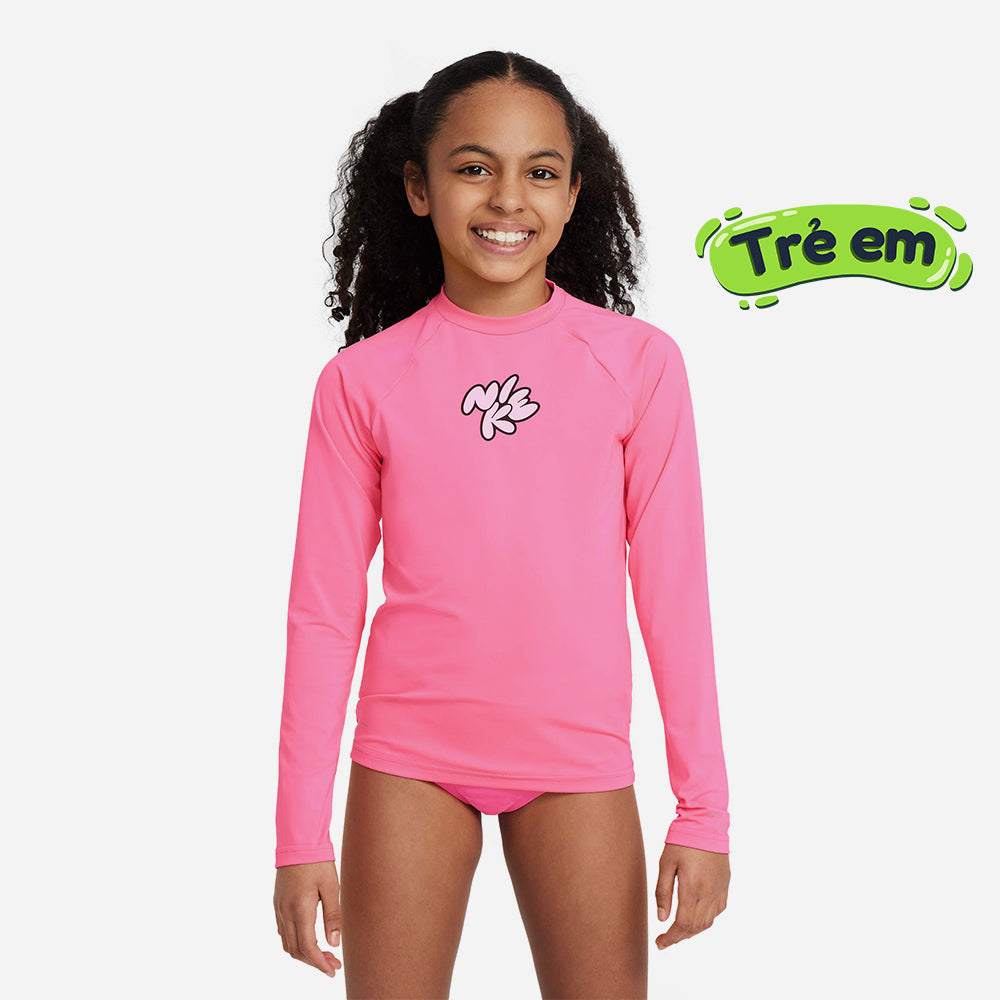 Áo Bơi Thể Thao Bé Gái Nike Swim Long Sleeve Hydroguard - Hồng - Supersports Vietnam