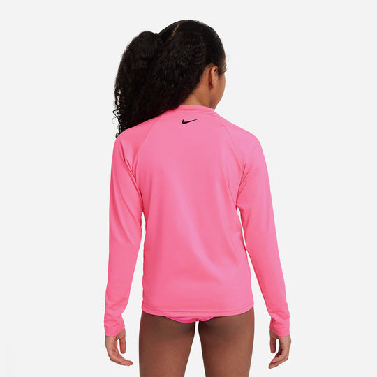 Áo Bơi Thể Thao Bé Gái Nike Swim Long Sleeve Hydroguard - Hồng