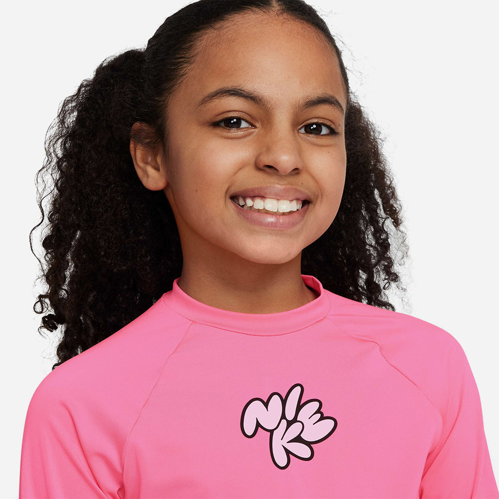 Áo Bơi Thể Thao Bé Gái Nike Swim Long Sleeve Hydroguard - Hồng - Supersports Vietnam