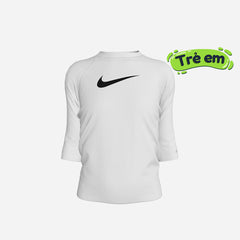 Áo Bơi Thể Thao Bé Gái Nike Swim Short Sleeve Hydroguard - Trắng - Supersports Vietnam