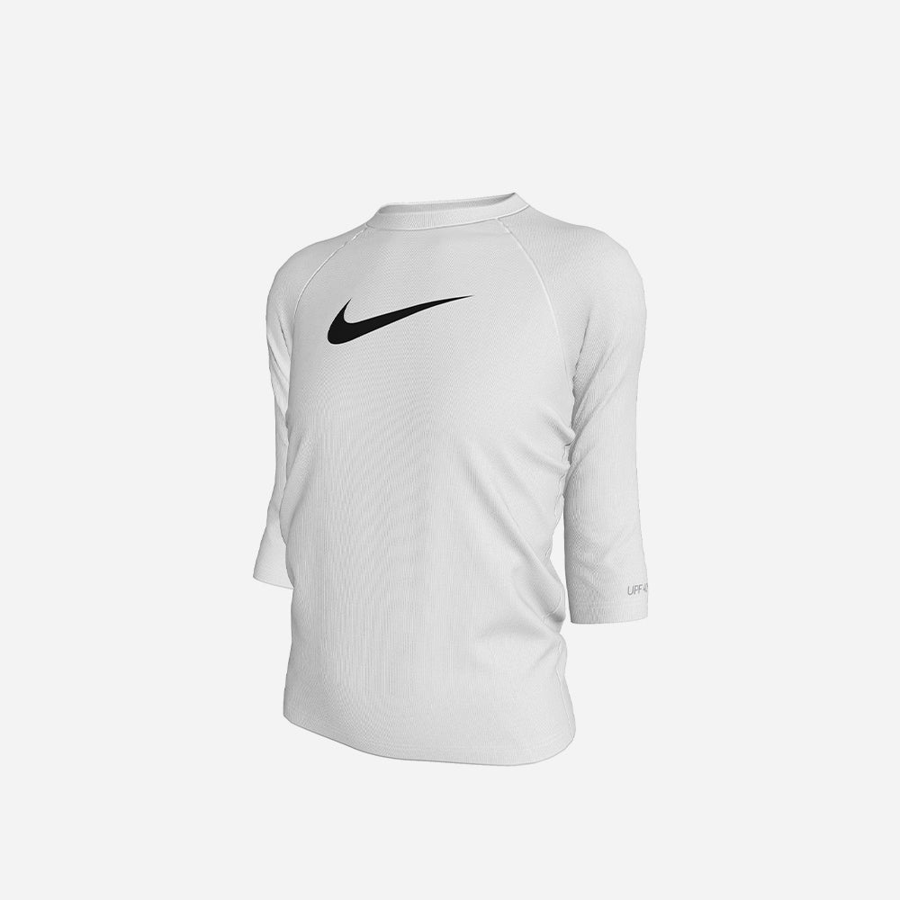 Áo Bơi Thể Thao Bé Gái Nike Swim Short Sleeve Hydroguard - Trắng - Supersports Vietnam