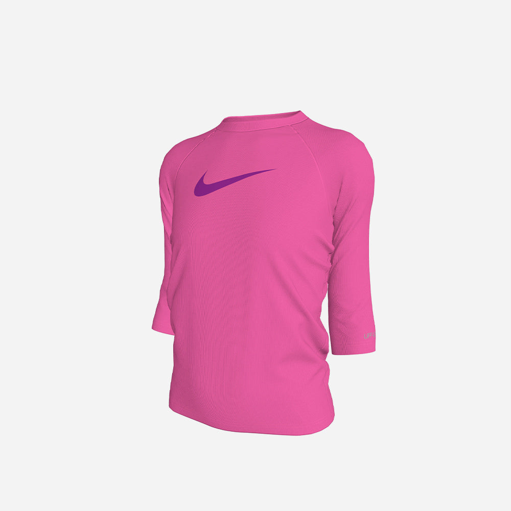 Áo Bơi Thể Thao Bé Gái Nike Swim Short Sleeve Hydroguard - Hồng - Supersports Vietnam