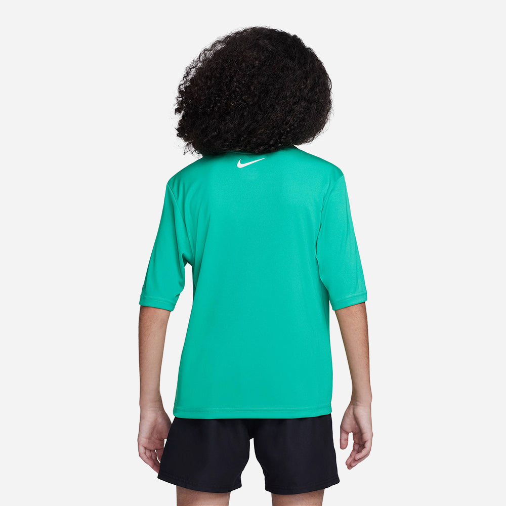 Áo Bơi Thể Thao Bé Trai Nike Swim Short Sleeve Hydroguard - Xanh Lá - Supersports Vietnam