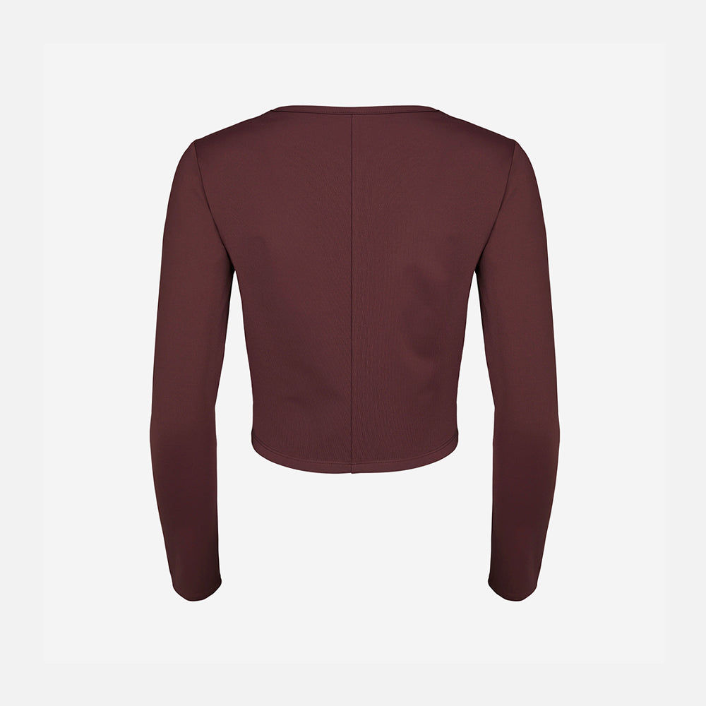 Áo Tay Dài Nữ Prospecs Semi-Crop Round - Đỏ - Supersports Vietnam