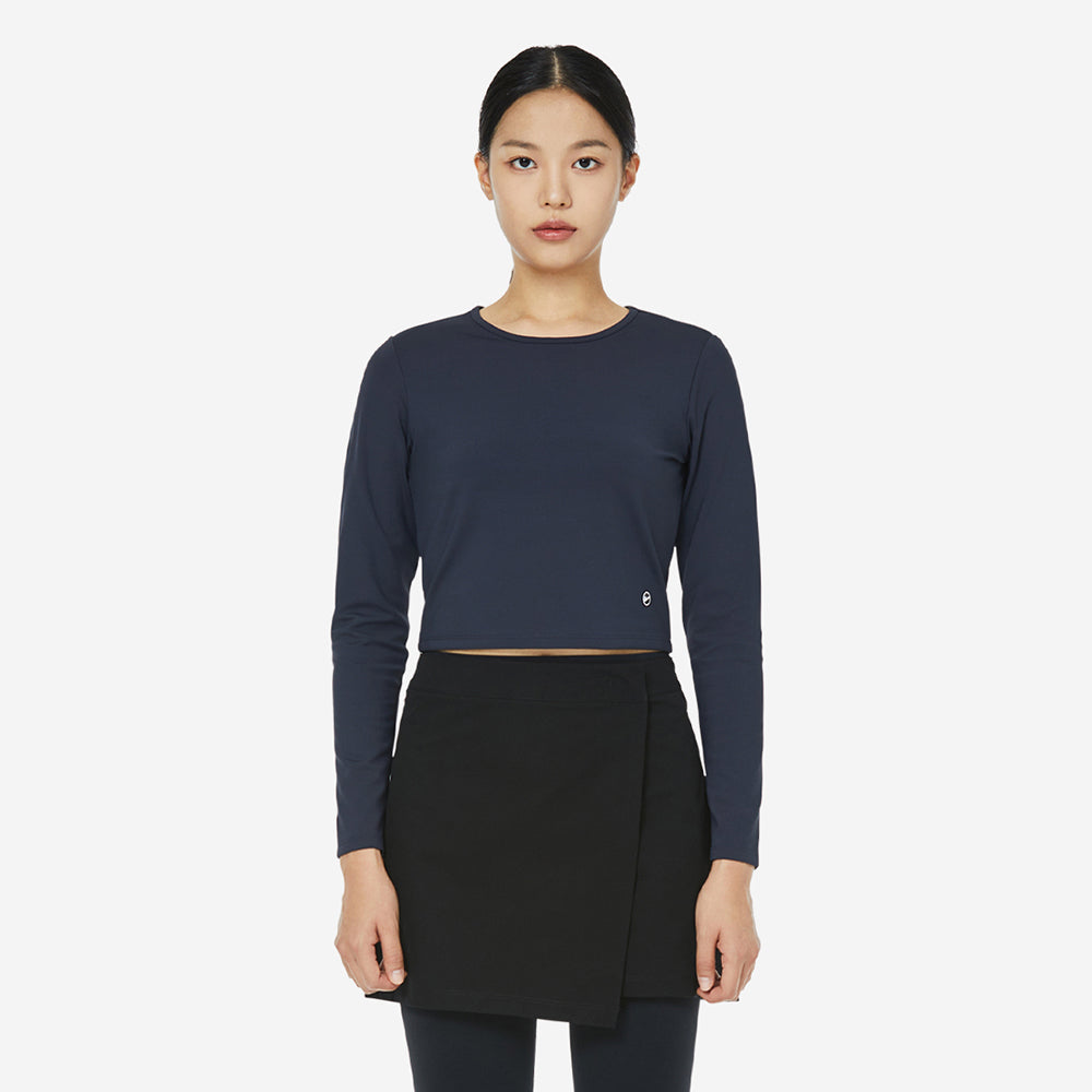 Áo Tay Dài Nữ Prospecs Semi-Crop Round - Xanh Navy - Supersports Vietnam