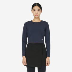 Áo Tay Dài Nữ Prospecs Semi-Crop Round - Xanh Navy - Supersports Vietnam