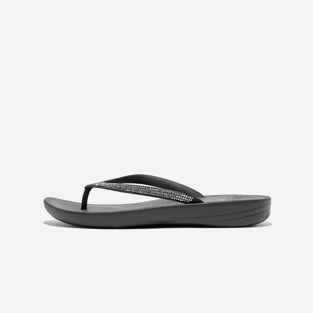 Dép Xỏ Ngón Nữ Fitflop Iqushion Sparkle - Đen - Supersports Vietnam