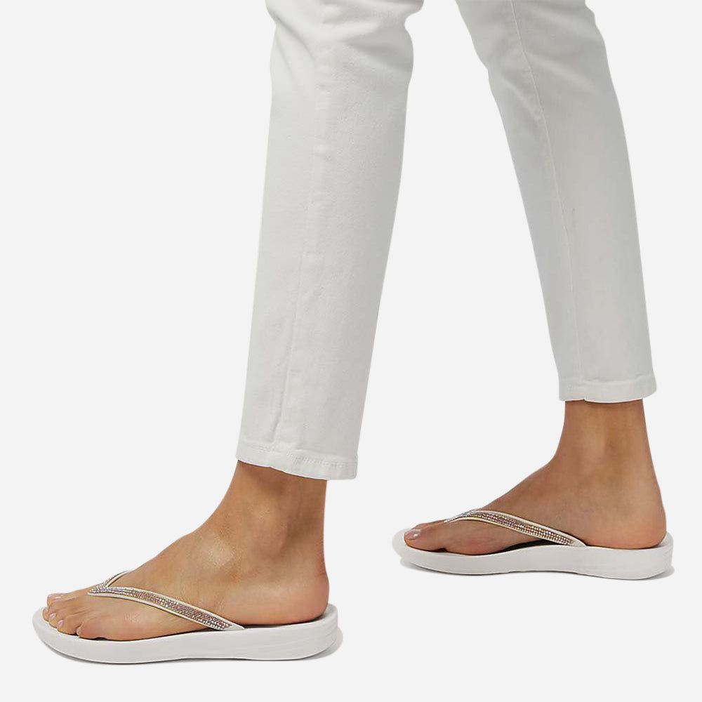 Dép Xỏ Ngón Nữ Fitflop Iqushion Sparkle - Trắng - Supersports Vietnam