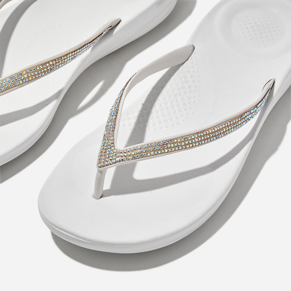 Dép Xỏ Ngón Nữ Fitflop Iqushion Sparkle - Trắng - Supersports Vietnam