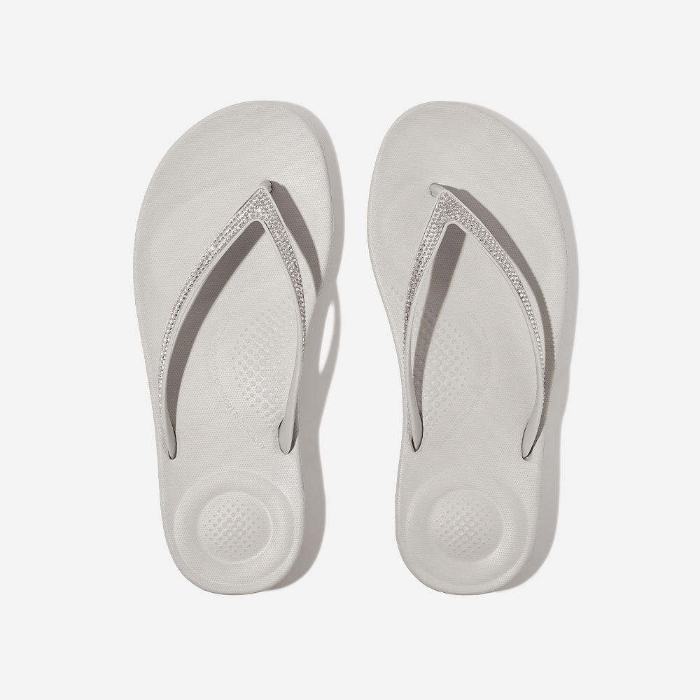 Dép Xỏ Ngón Nữ Fitflop Iqushion Sparkle - Xám - Supersports Vietnam