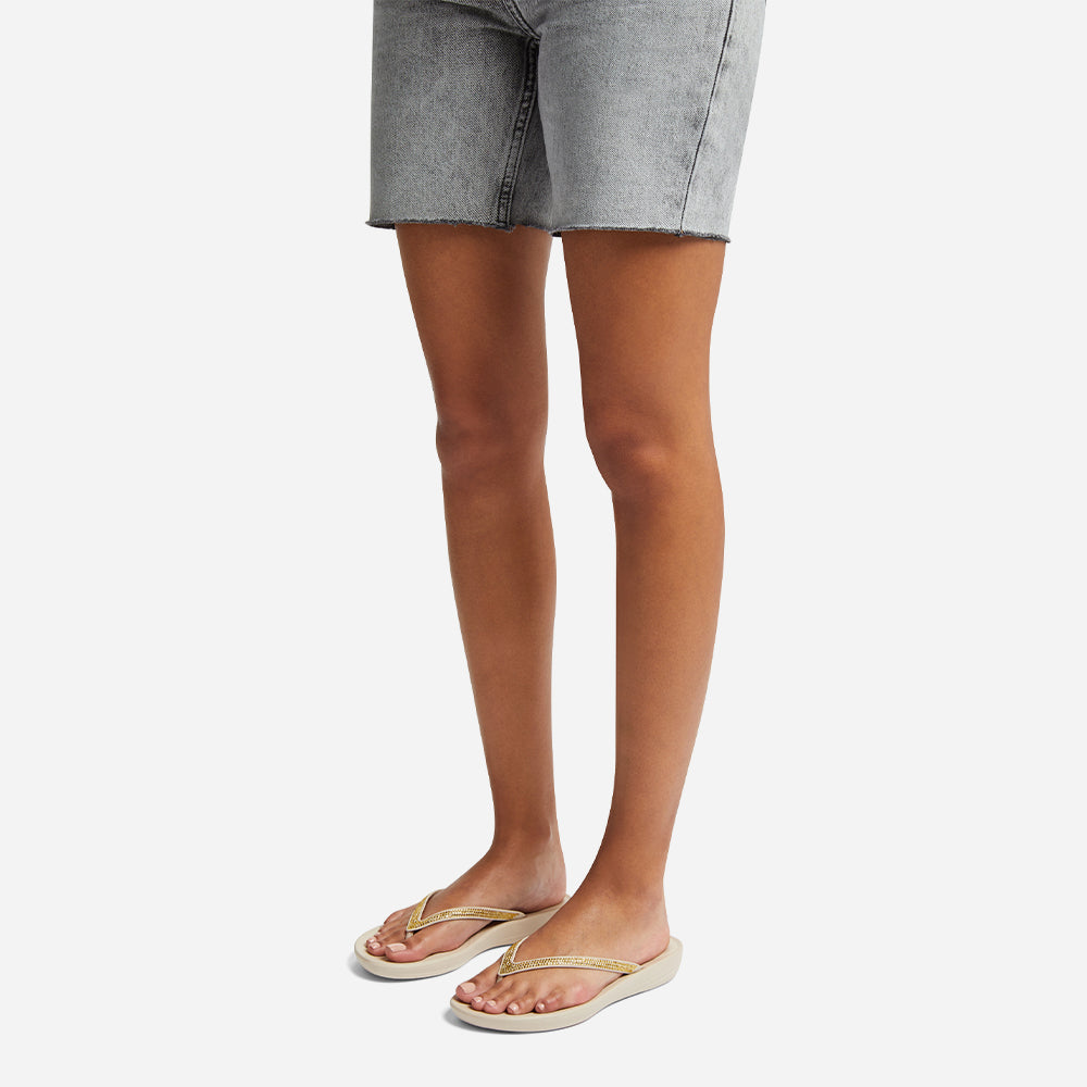 Dép Xỏ Ngón Nữ Fitflop Iqushion Sparkle - Be - Supersports Vietnam