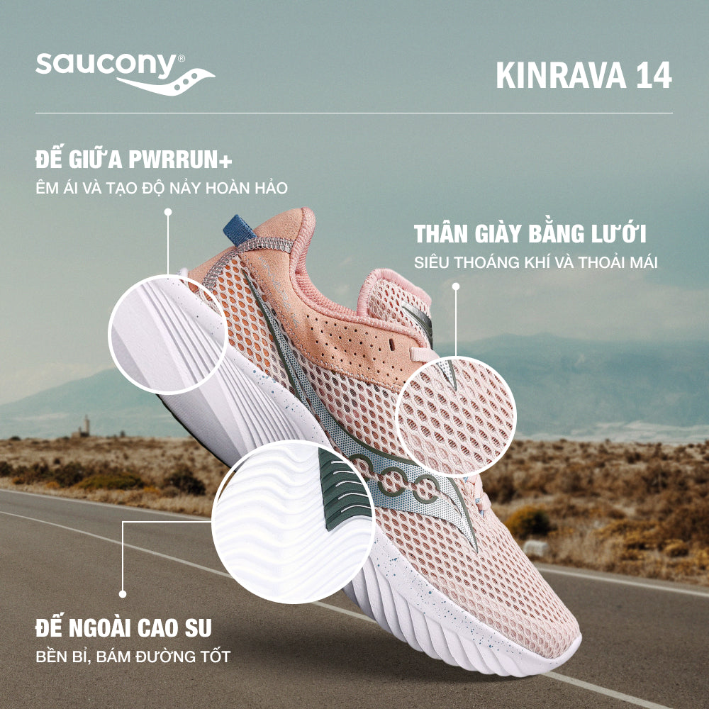 Giày Chạy Bộ Nữ Saucony Kinrava 14 - Hồng - Supersports Vietnam