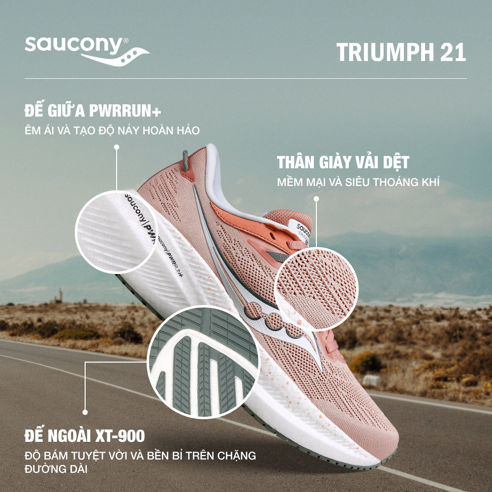 Giày Chạy Bộ Nữ Saucony Triumph 21 - Hồng - Supersports Vietnam