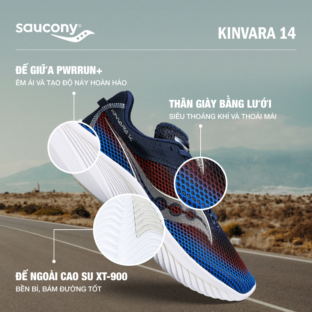 Giày Chạy Bộ Nam Saucony Kinvara 14 - Xanh Navy - Supersports Vietnam