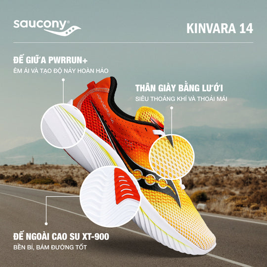 Giày Chạy Bộ Nam Saucony Kinvara 14 - Cam