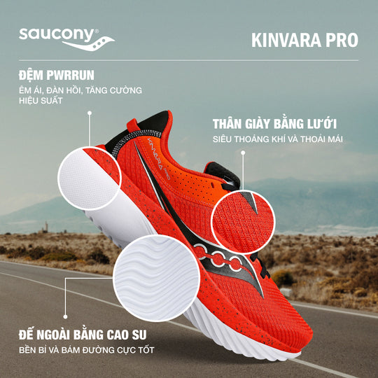 Giày Chạy Bộ Nam Saucony Kinvara Pro - Đỏ