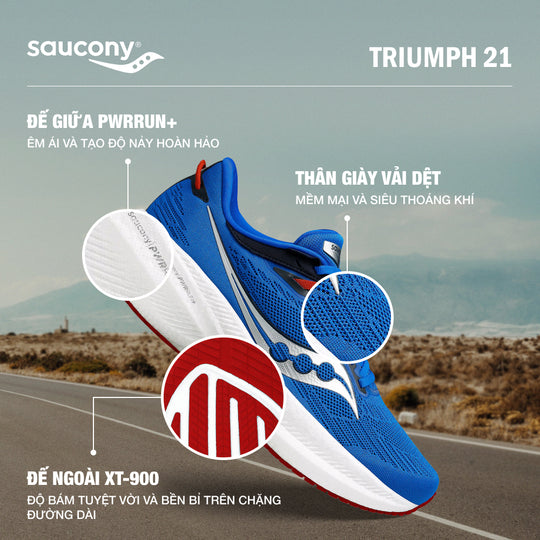 Giày Chạy Bộ Nam Saucony Triumph 21 - Xanh Dương