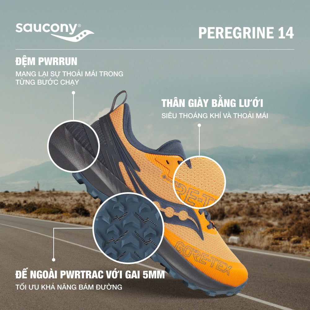 Giày Chạy Bộ Nam Saucony Peregrine 14 - Cam - Supersports Vietnam