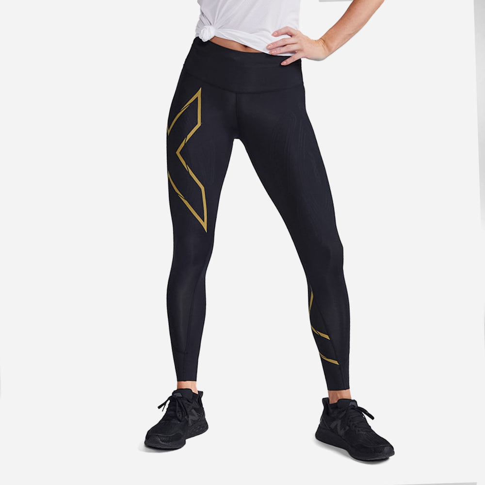 Quần Dài Bó Cơ Nữ 2XU Light Speed Mid-Rise Compression - Đen - Supersports Vietnam