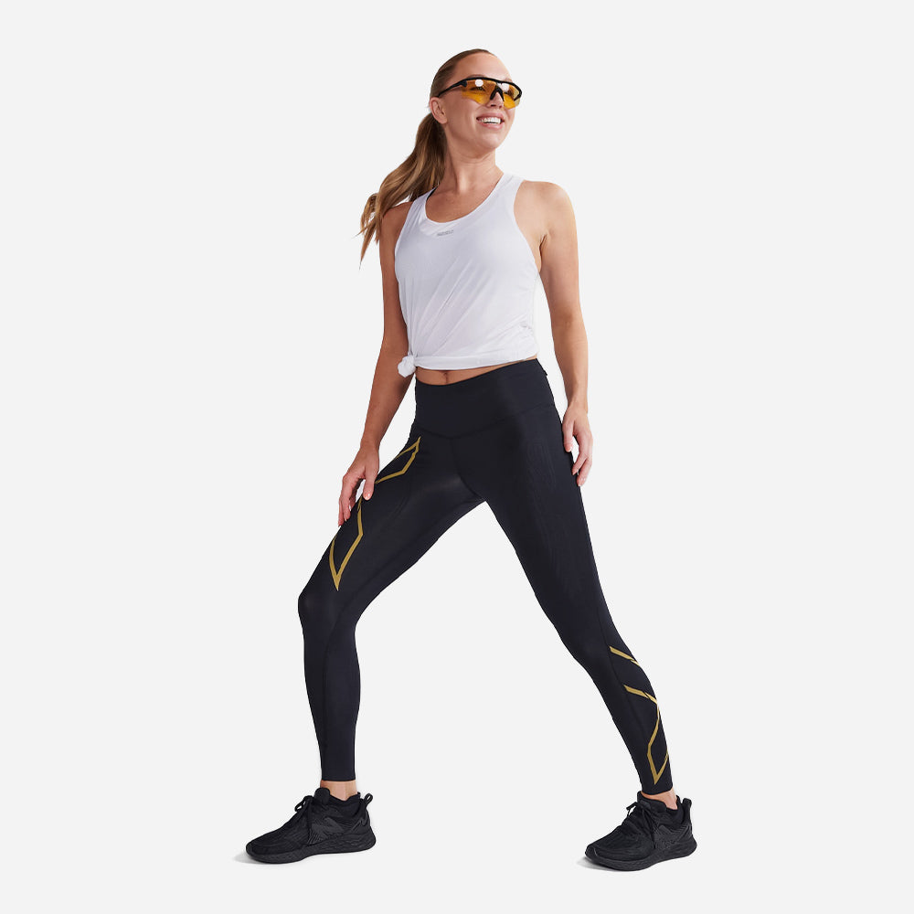 Quần Dài Bó Cơ Nữ 2XU Light Speed Mid-Rise Compression - Đen - Supersports Vietnam