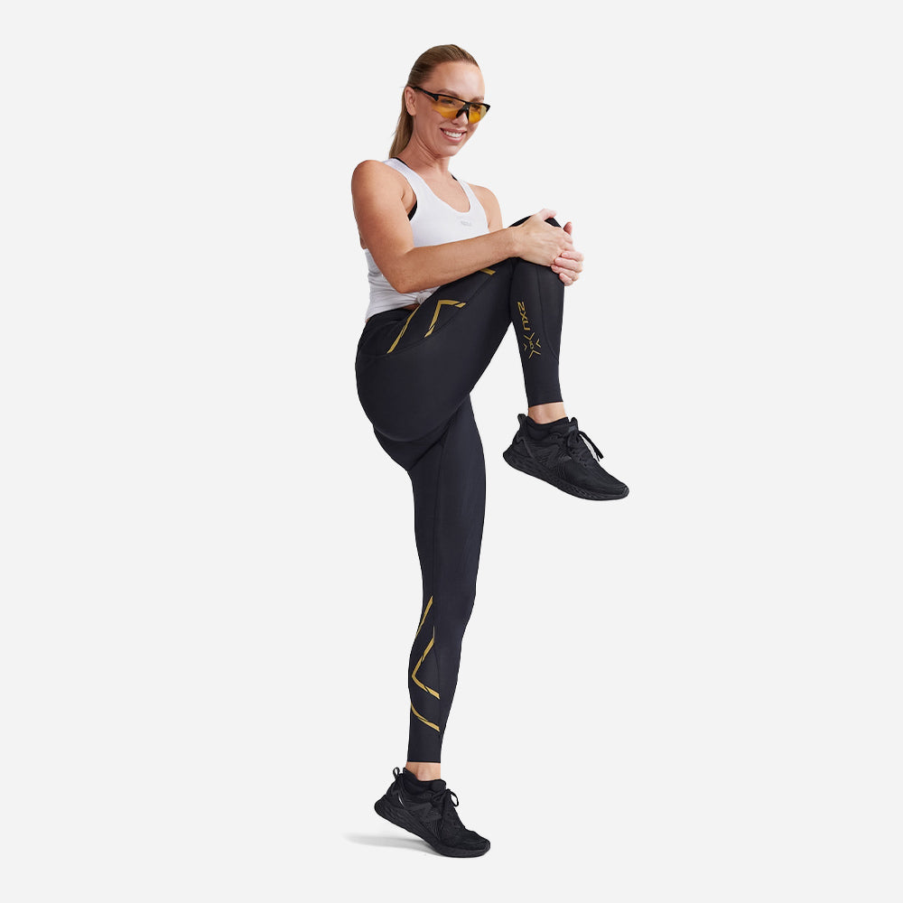 Quần Dài Bó Cơ Nữ 2XU Light Speed Mid-Rise Compression - Đen - Supersports Vietnam