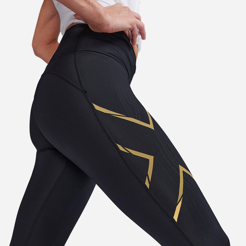 Quần Dài Bó Cơ Nữ 2XU Light Speed Mid-Rise Compression - Đen - Supersports Vietnam