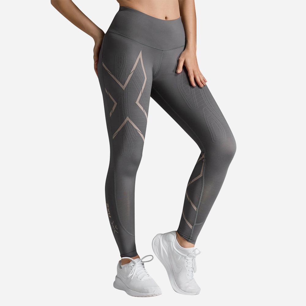 Quần Dài Bó Cơ Nữ 2XU Light Speed Mid-Rise Compression - Xám - Supersports Vietnam