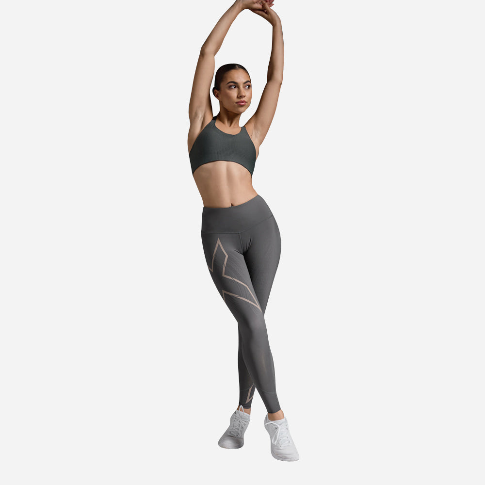 Quần Dài Bó Cơ Nữ 2XU Light Speed Mid-Rise Compression - Xám - Supersports Vietnam