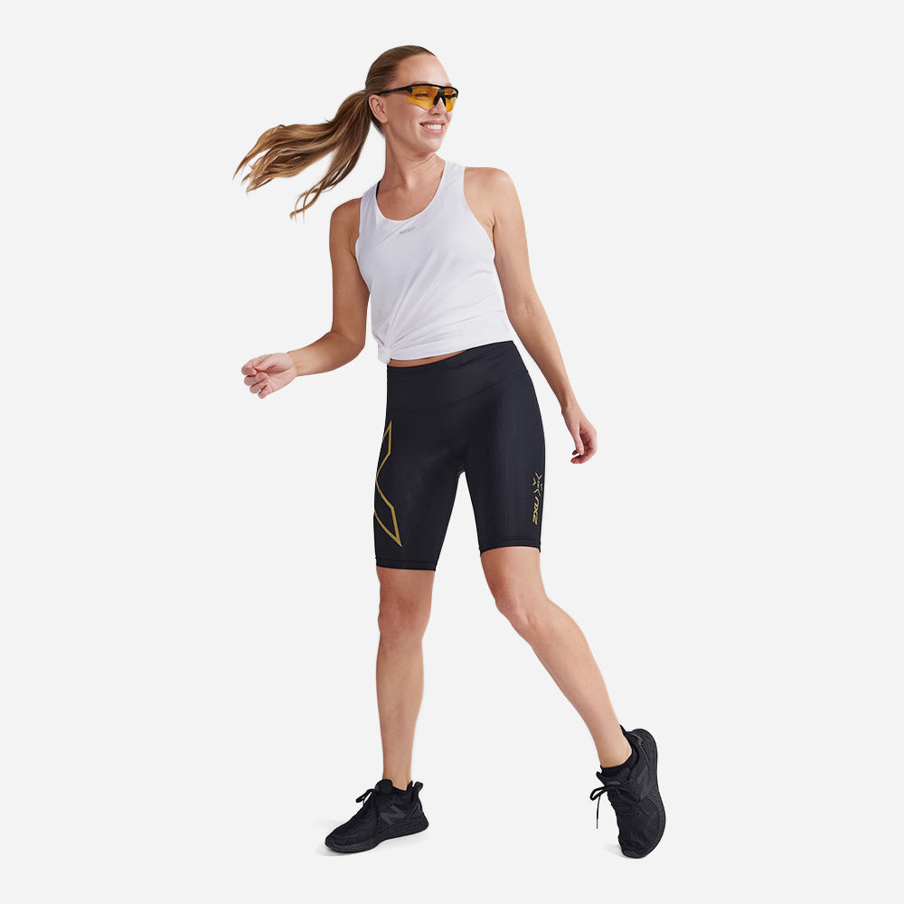Quần Ngắn Bó Cơ Nữ 2XU Light Speed Mid-Rise Compression - Đen - Supersports Vietnam