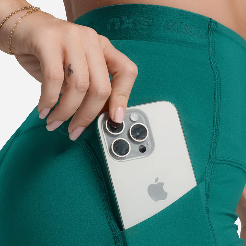 Quần Bó Cơ Chạy Bộ Nữ 2XU Form Stash Hi-Rise Compression - Xanh Lá - Supersports Vietnam