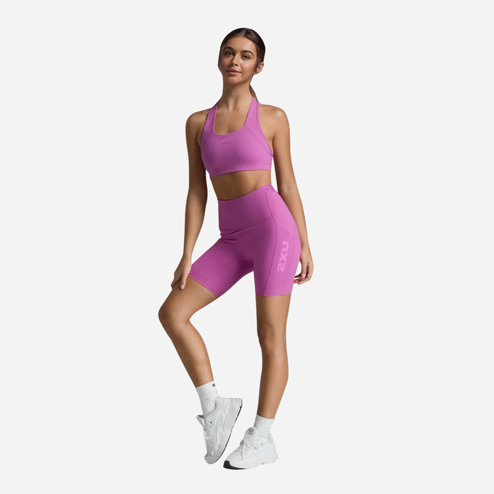 Quần Ngắn Bó Cơ Chạy Bộ Nữ 2XU Form Stash Hi-Rise - Hồng - Supersports Vietnam