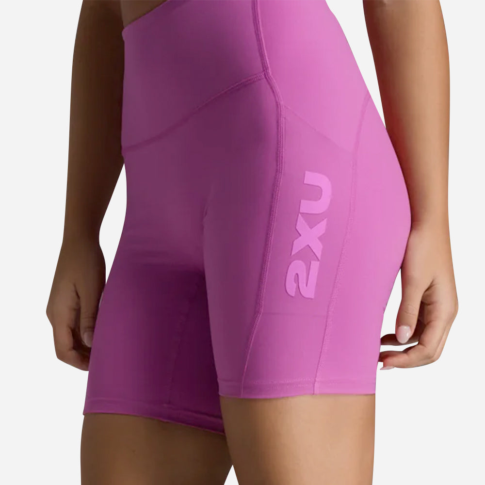 Quần Ngắn Bó Cơ Chạy Bộ Nữ 2XU Form Stash Hi-Rise - Hồng - Supersports Vietnam