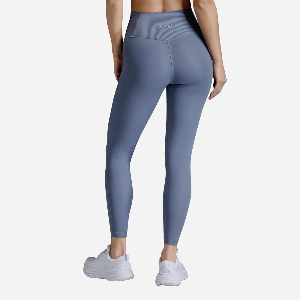 Quần Dài Bó Cơ Nữ 2XU Ribbed Hi-Rise Compression - Xanh Dương - Supersports Vietnam