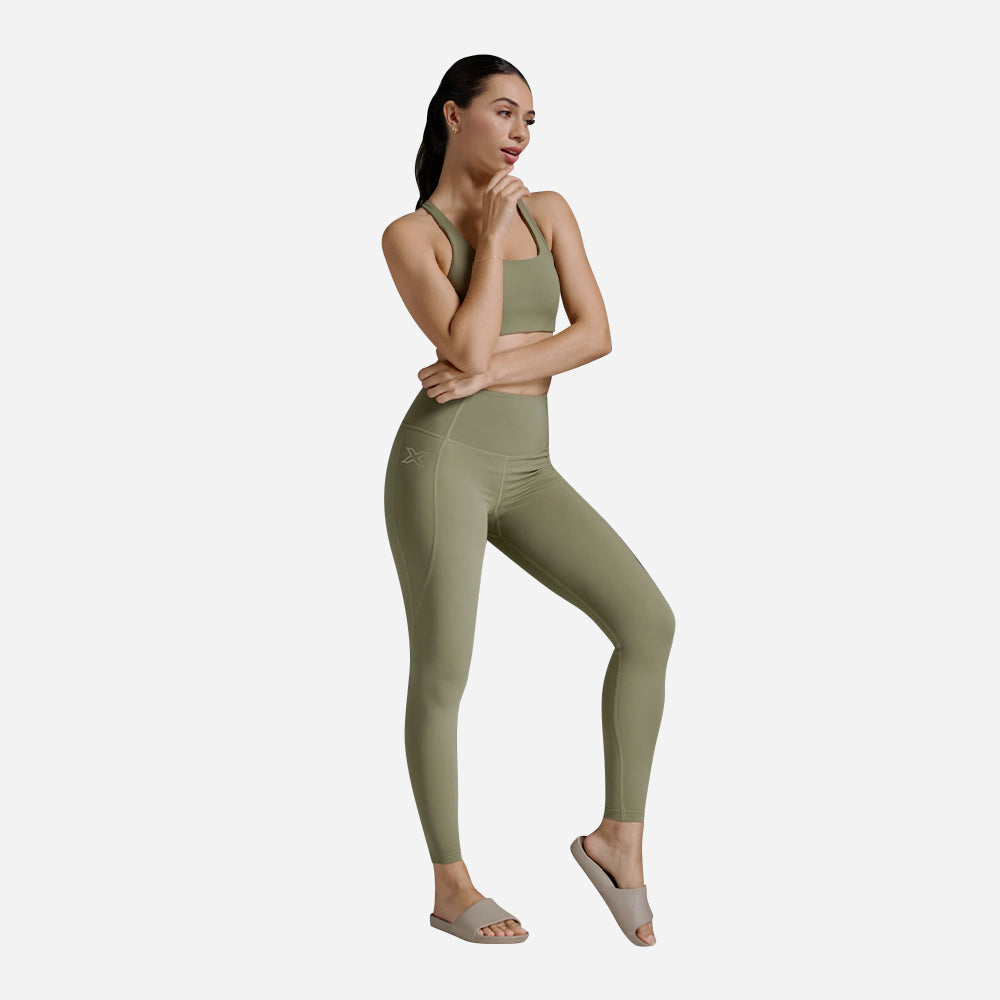 Quần Dài Bó Cơ Nữ 2XU Form Hi-Rise - Xanh Quân Đội - Supersports Vietnam