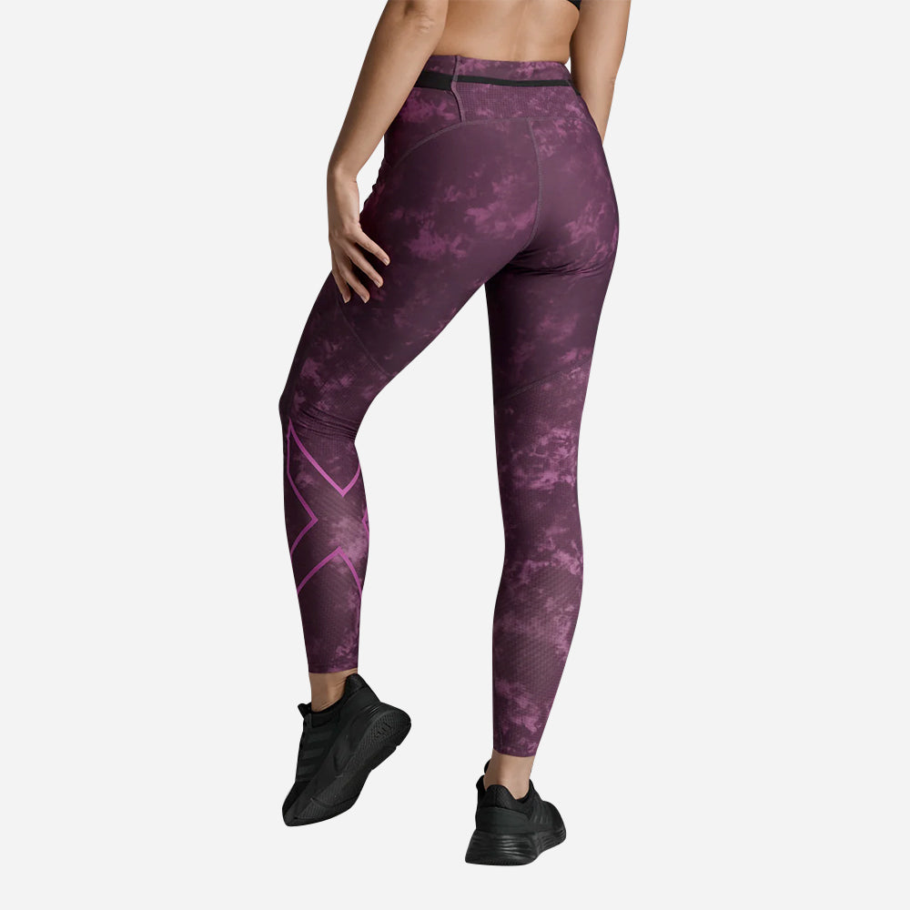 Quần Bó Cơ Chạy Bộ Nữ 2XU Aero Mesh Hi-Rise Compression - Tím - Supersports Vietnam
