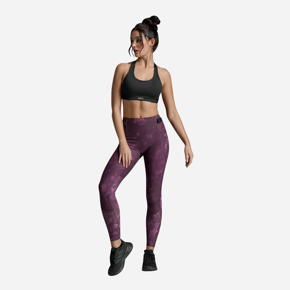 Quần Bó Cơ Chạy Bộ Nữ 2XU Aero Mesh Hi-Rise Compression - Tím - Supersports Vietnam