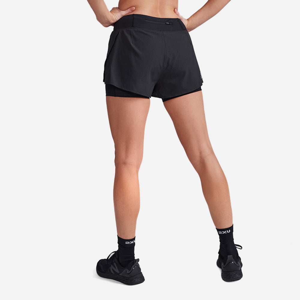 Quần Ngắn Nữ 2XU Aero 2-In-1 4 Inch - Đen - Supersports Vietnam