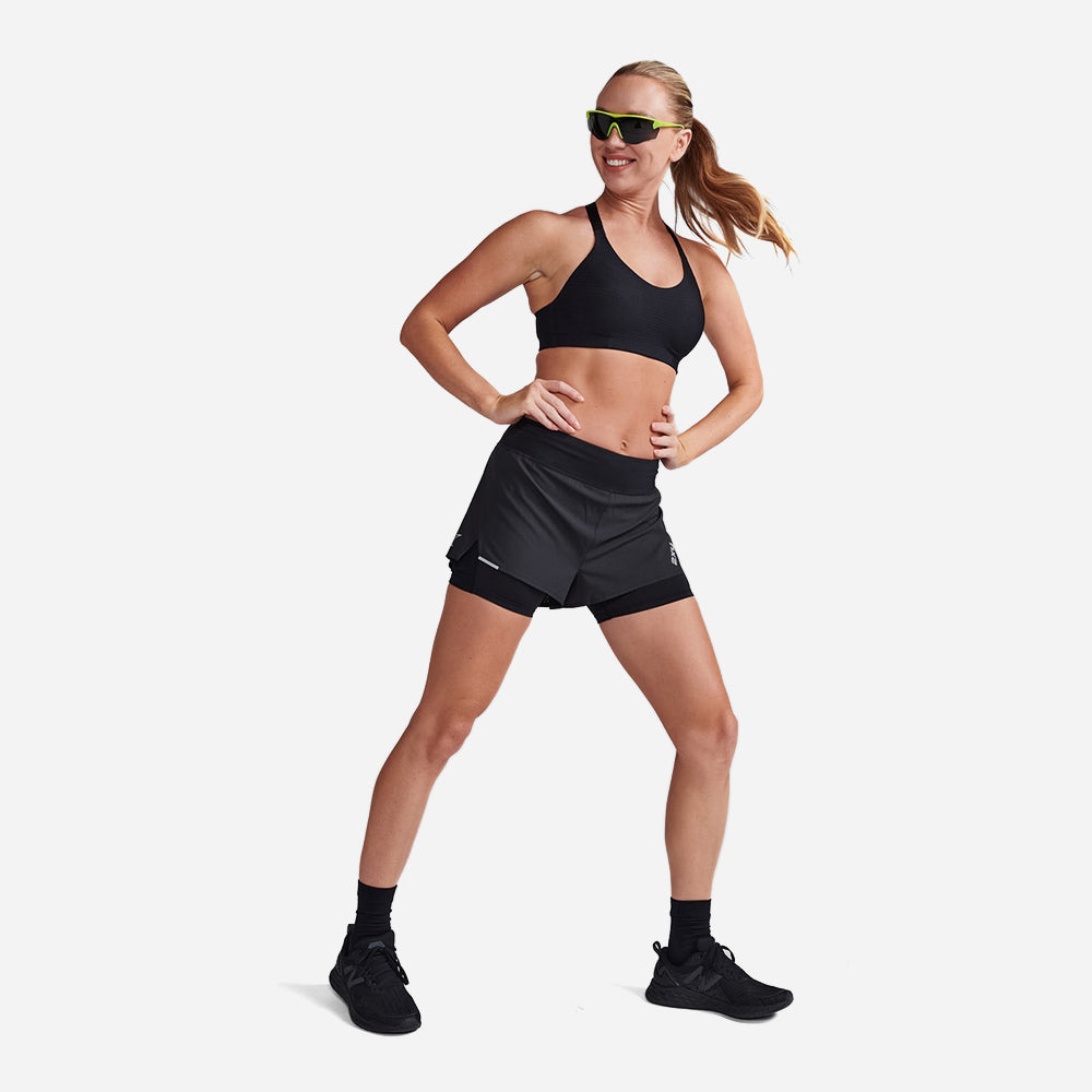 Quần Ngắn Nữ 2XU Aero 2-In-1 4 Inch - Đen - Supersports Vietnam