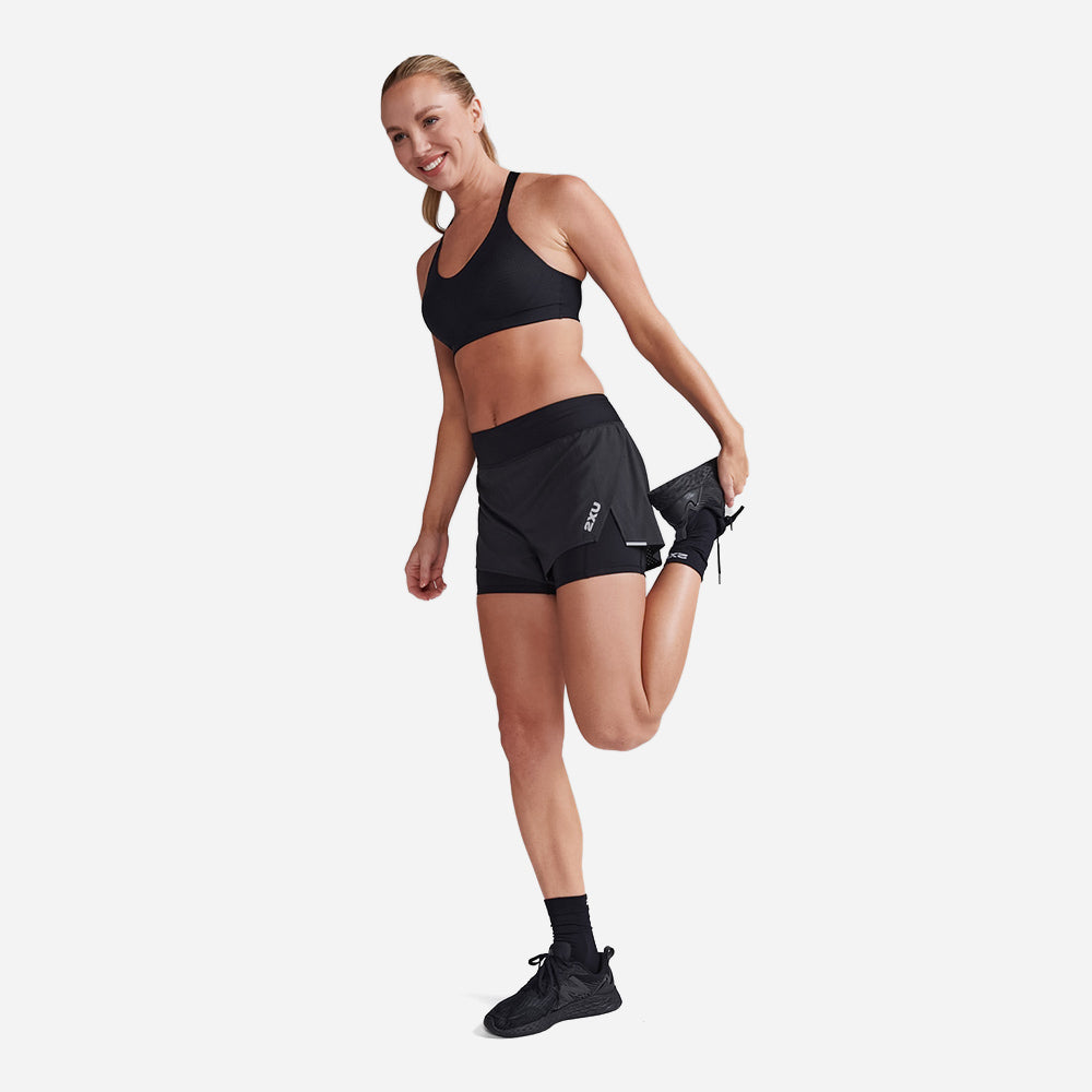 Quần Ngắn Nữ 2XU Aero 2-In-1 4 Inch - Đen - Supersports Vietnam